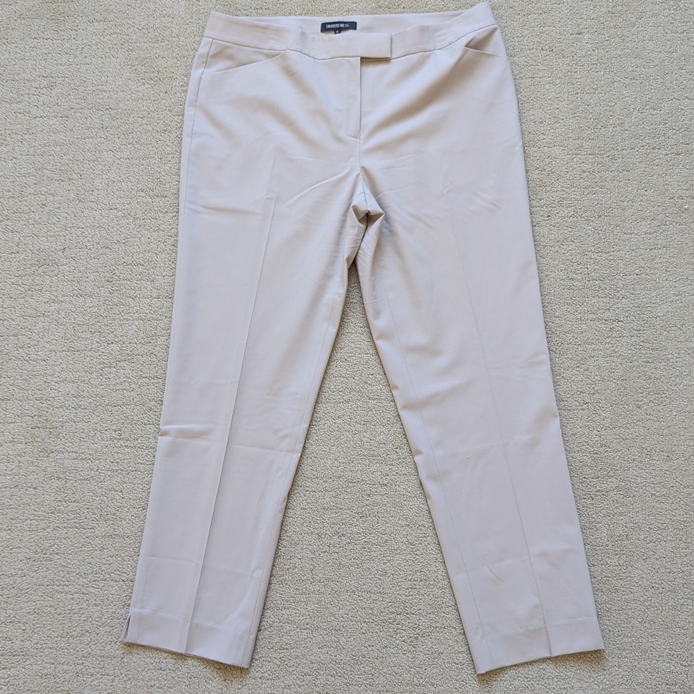 Lafayette 148 NY Virgin Wool Trouser Dress Pants 12 Ivory Irving Ankle Stretch